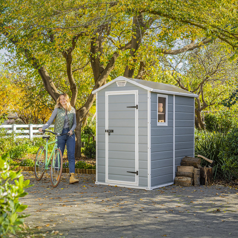 Keter Manor 4x6 ft. Durable Resin Outdoor Storage Shed With Floor